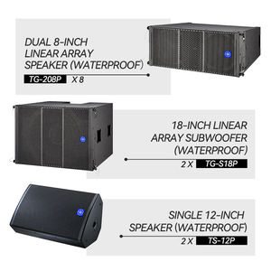 Système audio professionnel CHORDIO PA TG-208P, <span class=keywords><strong>amplificateur</strong></span> de subwoofer à double ligne de 8 pouces, garantie de 2 ans, concerts en plein air, stades - Product Image 2