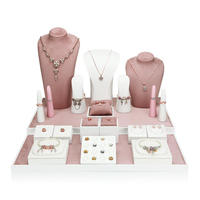 Présentoir à bijoux rose personnalisé pour comptoir, idéal pour bagues, colliers, bracelets, perles ou autres bijoux