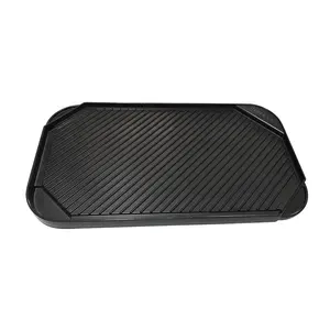 Anodizado duro Grande Cozinha Panelas De Fundição bandeja da grade lateral dobro Grill Pan Grelha para churrasco Grelha De Ferro Fundido