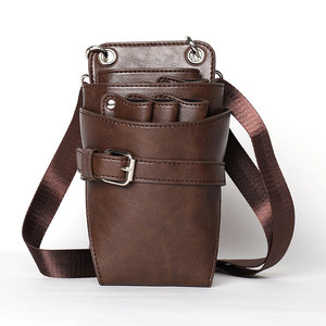 Sac à outils de barbier en cuir PU, pochette de coiffure à bandoulière, étui porte-ciseaux pour salon, style urbain - Product Image 3