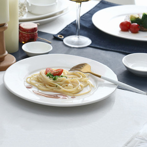Assiettes en céramique blanches en gros |   <span class=keywords><strong>Assiette</strong></span> <span class=keywords><strong>plate</strong></span> extra large compatible micro-ondes pour steak et plats occidentaux |   Vaisselle au design moderne - Product Image 3
