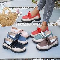 Mocassins polyvalents pour femmes, à blocs de couleur, légers, antidérapants, à semelle épaisse, rehaussants, décontractés pour le quotidien