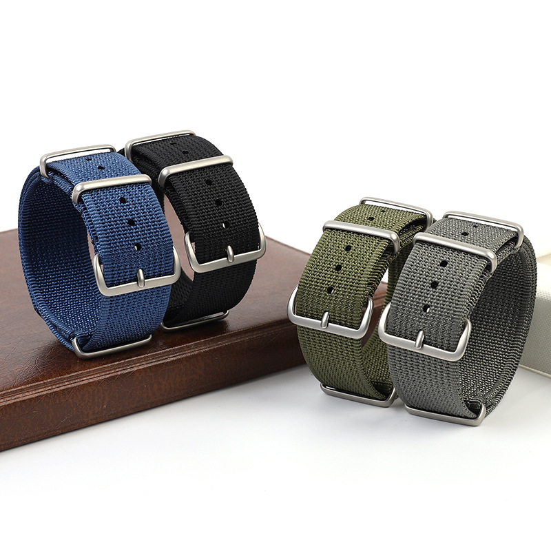 Adjustable 18mm 20mm 22mm Woven Nylon Watch Strap Luxury Fashionable Breathable Fabric Watch Band Compatible Steel Buckle