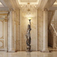 Lampe Statue de Déesse Classique en Bronze - Sculpture d'Art Fine Faite à la Main par Coulée à la Cire Perdus, Sculpture en Bronze