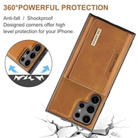 Étui portefeuille pliable 2-en-1 en cuir PU pour cartes de crédit et téléphone, compatible Samsung Galaxy S21 S22 S23 FE S24 S25 S26 Ultra