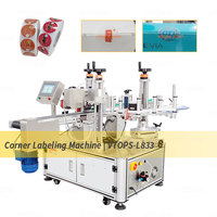 Machine d'étiquetage de coin de bouteille carrée d'autocollant transparent double face entièrement automatique