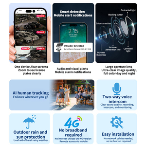 Caméra de sécurité solaire 4G Rscamtom 99X Zoom Extérieur CCTV Vision nocturne couleur 24/7 Enregistrement Quatre objectifs Caméra solaire 4G - Product Image 4