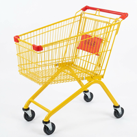 Mini chariot de courses en treillis métallique avec panier et roulettes pivotantes pour supermarché et magasin de détail