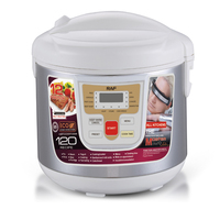 Olla Eléctrica Digital Multiusos Programable de 5L, Vaporera y Arrocera con Recipiente Antiadherente