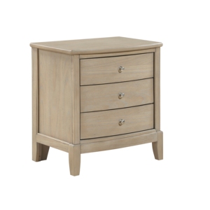 Comodino Classico in Stile Fattoria con Tre Cassetti, Finitura Beige, Mobile in Legno per Camera da Letto - Product Image 3