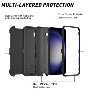 Nouveaux produits 2025 Étui de téléphone pour Samsung Galaxy A55 Coque arrière antichoc avec charge sans fil Protection <span class=keywords><strong>4</strong></span> en 1 (Noir) - Product Image 4