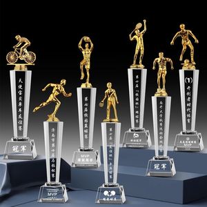 उच्च गुणवत्ता वाले खेल प्रीमियम ट्रोफेई पुरस्कार क्रिस्टल ट्रॉफी धातु क्रिस्टल ग्लास ऐक्रेलिक पुरस्कार ट्रॉफी - Product Image 1