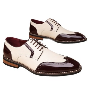 Best-selling large-sized men's brocade engraved lace British-style business formal leather <b>shoes</b> - Product Image 5