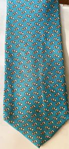 <span class=keywords><strong>Corbata</strong></span> de Seda 100% <span class=keywords><strong>Azul</strong></span> Claro con Estampado de Remos y Animales - Product Image 3