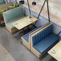 Ensemble de mobilier de restaurant commercial en cuir robuste, prix d'usine, canapé de restaurant sur mesure avec structure en bois