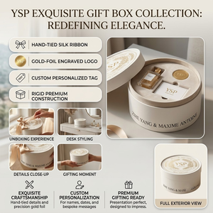Caja de Regalo Redonda Rígida de Alta Gama con Logotipo Personalizado en Lámina Dorada, Empaque de Lujo Blanco Mate para Recuerdos de Boda y Velas - Product Image 1