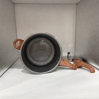 Casserole à pression avec poignée en bois, en acier inoxydable durable, avec poignée en bois anti-brûlure, conception de libération de pression sécurisée