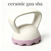 Masseur facial en céramique de style anneau central jaune, outil de massage Guasha pour le visage