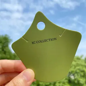 Grüner Karton mit individuellem Logo einzigartiger Stil Halskette Schmuck Verpackungskarte und Karte zum Vorzeigen