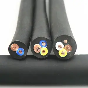 WHOLESALE ELECTRIC CABLE CHINA FLEX ROUND COPPER CABLE WIRE 2 CORE 3 CORE 4 CORE BLACK 100M/ROLL