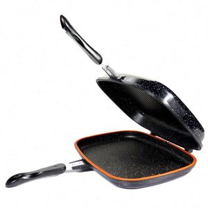กระทะอลูมิเนียมอัลลอยด์เคลือบสารกันติดสองด้านสำหรับย่างและทอดขายส่ง - Product Image 2