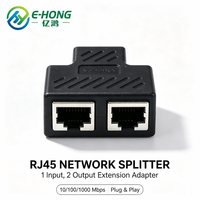 Adaptateur Répartiteur RJ45 1 vers 2 Ports Femelle-Femelle, Répartiteur Réseau Ethernet LAN Plug and Play pour CAT5e CAT6