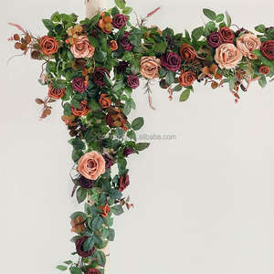 Venta caliente personalizable Rosa flor decoración vides guirnalda seda flor guirnalda Mesa flor camino para boda fiesta - Product Image 2