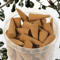 Conos de Incienso Ecológicos de Madera de Sándalo con Aroma a Benjoín Natural de la India, Aromáticos para Porta Incienso, Etiqueta Personalizada, para el Hogar