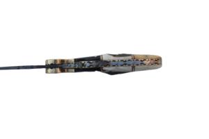 Navaja de bolsillo plegable personalizable DIY de acero de Damasco completo con punta de caza estilo hoja y combinación de mangos de asta de ciervo/hueso/cuerno/latón - Product Image 4