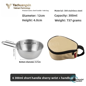 Stainless Steel <b>Sauce</b> Pans Set 12cm 13cm with Carry Case for Camping - Product Image 3