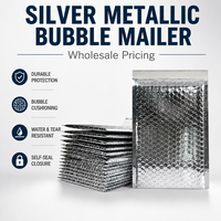 Amplop Gelembung Tahan Air Berlapis Aluminium Foil, Kantong Pengiriman Segel Otomatis untuk Pakaian, Perhiasan, Elektronik, Barang-Barang Kecil