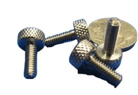 Vis à tête plate moletée en laiton massif sur mesure OEM ODM, vis à main en cuivre usinée CNC