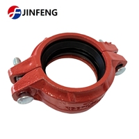 Raccord rainuré OEM en fonte ductile pour système d'extinction d'incendie, protection incendie, 3 pouces, rouge, à verrouillage rapide