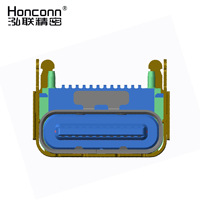 Connecteur USB3.1TYPEC, hauteur centrale CH3.4, double rangée SMT, espacement de 6 pieds, 3.0, carte de pilote de moniteur