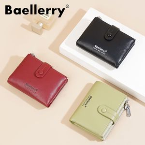 Baellerry Women's Short <b>Wallet</b> Red Lychee Texture Double Zipper Coin Purse Card <b>Holder</b> Everyday Use - Product Image 3