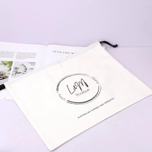 Sac de shopping promotionnel en coton et lin, grand format, imprimé avec logo personnalisé, sac de rangement solide réutilisable en mousseline pour chaussures et sous-vêtements - Product Image 6