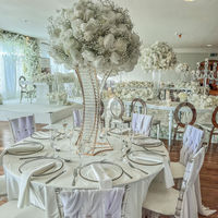 Centres de table pour fête, support de vase à fleurs transparent doré, décoration de mariage, centres de table pour la décoration de table de mariage