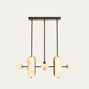 Modern Marble Chandelier Rectangle LED Pendant <b>Light</b> For Living Room Bedroom Home Decor D7121 - Product Image 1