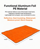 Tapis de sol d'urgence en aluminium et PE pour extérieur, couverture de survie thermique isolante et anti-UV 150x210cm, équipement d'hiver