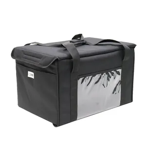 Professional High Quality Pizza Delivery Bag Food Waterproof Thermal Cooler Pizza Black Hot Bag For Food Delivery