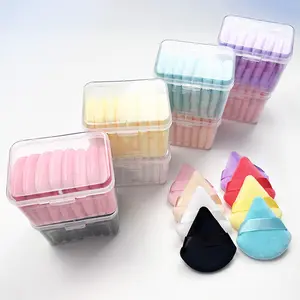 Custom Private Label Cosmetic Puff Soft Triangle Top Seller Soft Velour Cosmetic Puff For Face Triangle Cushion Loose Sponge