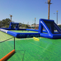 AOYU Commercial grand terrain de football gonflable ballon de football Polo flotteur de but piscine jouets Table parc aquatique équipement cour