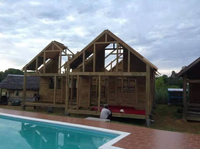 Cabane en bois préfabriquée durable et rapide à construire / Maison en bois préfabriquée / Bungalow préfabriqué pour villas de villégiature sur les îles