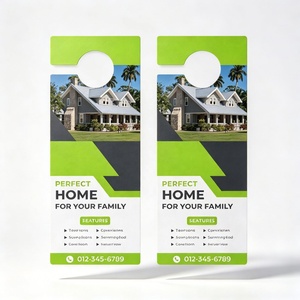 Impression personnalisée de prospectus publicitaires pour agences immobilières, hôtels et bureaux, avec accroche-porte, pour la promotion et la vente en gros - Product Image 1