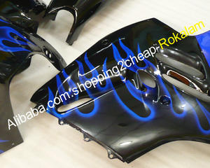 Kit carrosserie pour <span class=keywords><strong>Kawasaki</strong></span> Ninja <span class=keywords><strong>ZX</strong></span> 9R 94-97 <span class=keywords><strong>ZX</strong></span>-9R ZX9R <span class=keywords><strong>9</strong></span> <span class=keywords><strong>R</strong></span> 1994 1995 1996 1997 Bleu Flamme Carrosserie de moto Ensemble de carénage - Product Image 2