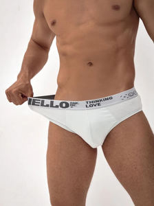 Slip da Uomo in <span class=keywords><strong>Cotone</strong></span> Traspirante con Logo Personalizzato, Design OEM/ODM, <span class=keywords><strong>Mutande</strong></span> a Vita Media per Uomo - Product Image 4