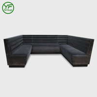 Ensemble table et chaises de restaurant en cuir en forme de U, personnalisable sur mesure, pour café et hôtel
