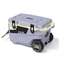 Glacière isotherme 55QT avec poignée, boîte à glace isolée, pour camping, pêche, pique-nique, plage, robuste, étanche