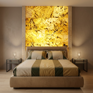 Panel de Pared Retroiluminado de Cuarcita Contemporánea para Decoración de Dormitorios, Acabado de Piedra Natural Duradero - Product Image 1