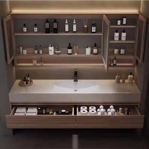 Drijvende Badkamerkast Ijdelheid 2025 Op Maat Gemaakte Luxe Moderne <span class=keywords><strong>Hotel</strong></span> Badkamer Ijdelheid Set Met Werkbladen - Product Image 6